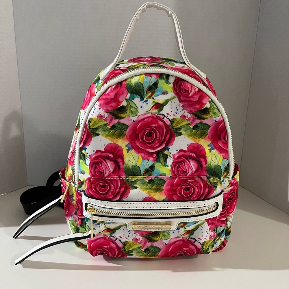 Juicy couture Floral Rose Mini Backpack side pockets